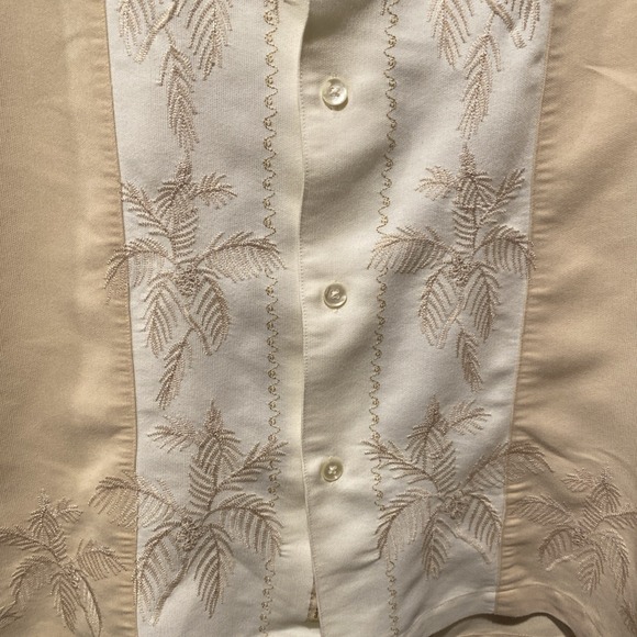 Cubavera Hawaiian Havana Shirt Polyester Rayon Short Sleeve Mens Size XL - Picture 2 of 5